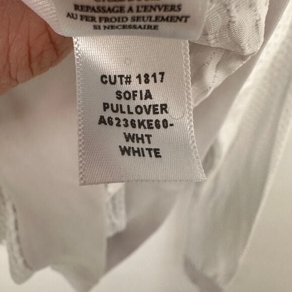 KORAL Sofia Mesh Long-Sleeve Pullover Top in White // XS - Picture 9 of 13